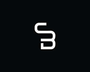 Creative and Minimalist Letter SB BS Logo Design Icon, Editable in Vector Format in Black and White Color
