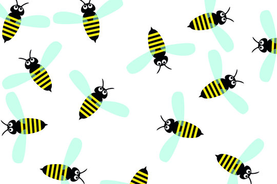 Seamless picture with bees for design. 