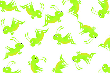 Fototapeta premium Seamless pattern with grasshoppers for design. Vector