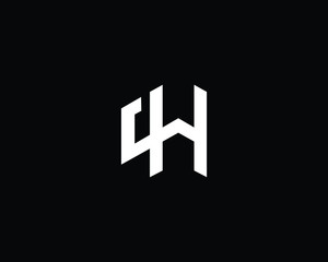 Fototapeta premium Creative and Minimalist Letter QH Logo Design Icon, Editable in Vector Format in Black and White Color