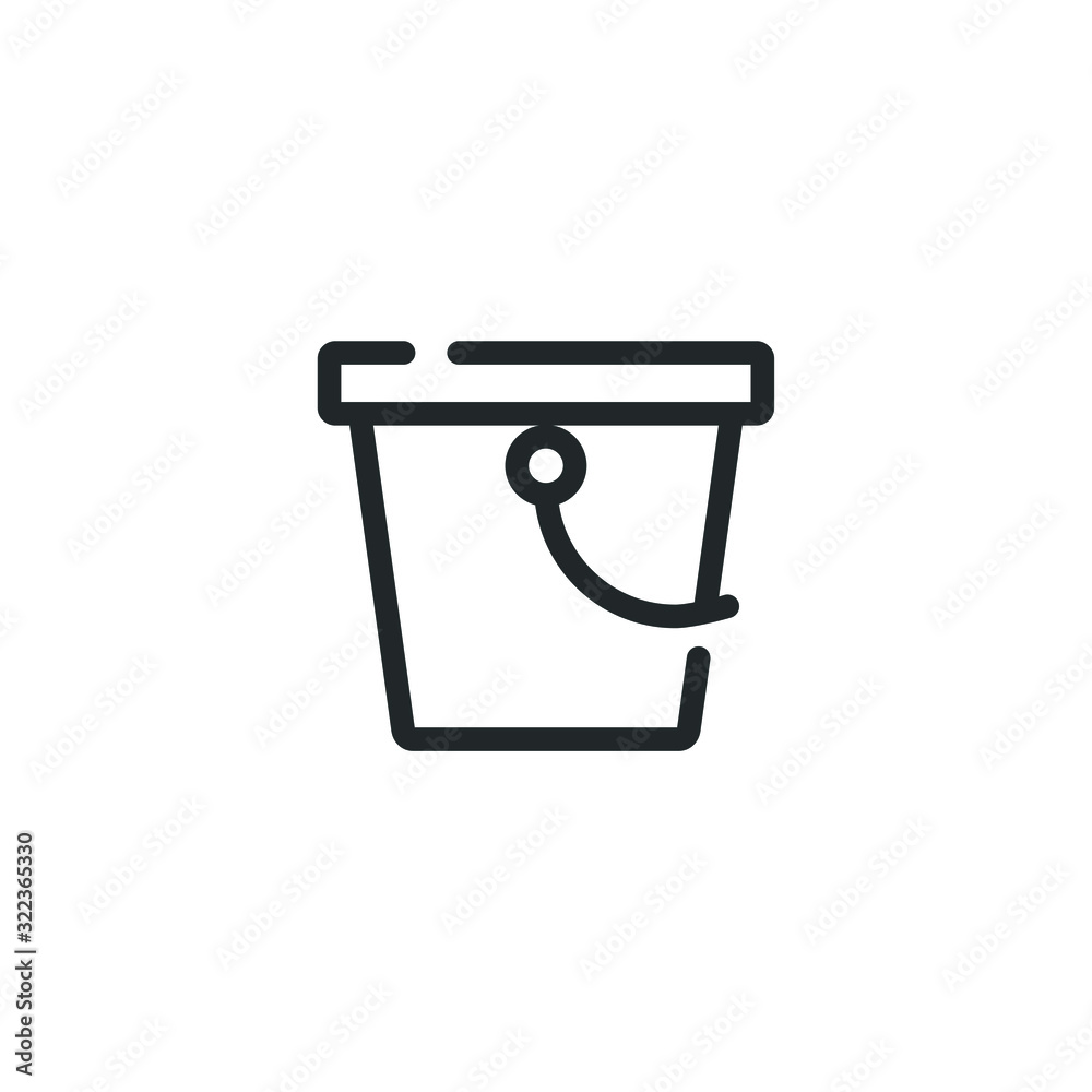 Poster Bucket icon template color editable. Bucket symbol logo vector sign isolated on white background illustration for graphic and web design.