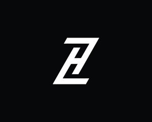 Obraz premium Creative and Minimalist Letter ZH HZ Logo Design Icon, Editable in Vector Format in Black and White Color