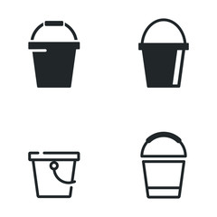 Bucket icon template color editable. Bucket symbol logo vector sign isolated on white background illustration for graphic and web design.