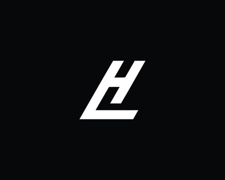 Creative and Minimalist Letter LH HL Logo Design Icon, Editable in Vector Format in Black and White Color