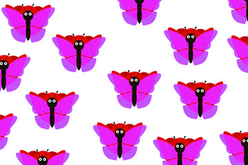 Seamless pattern with butterflies for design. Vector