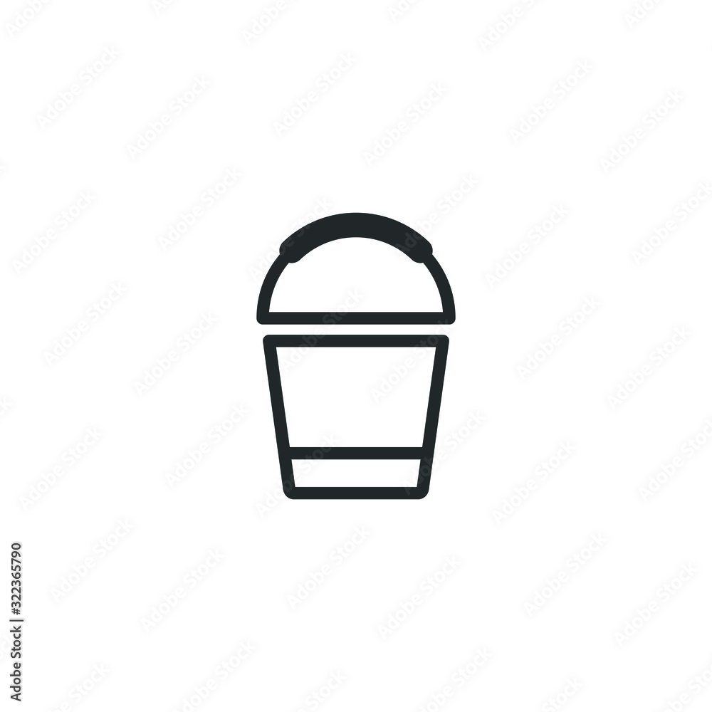 Aufkleber bucket icon template color editable. bucket symbol logo vector sign isolated on white background ill