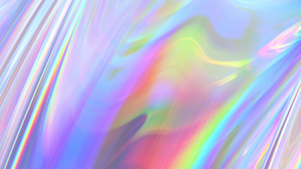 Fototapeta premium Transparent Rainbow Plastic or Glass. Holographic Rainbow foil