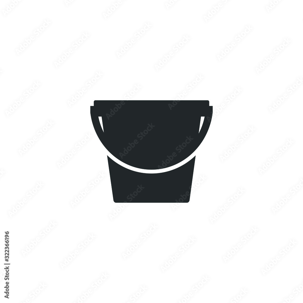 Poster Bucket icon template color editable. Bucket symbol logo vector sign isolated on white background illustration for graphic and web design.