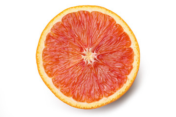 Orange topview isolated on white background - Arancia Tarocco - Citrus sinensis 
