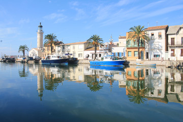 Fototapeta premium Le Grau du Roi, a seaside resort on the coast of occitanie region in France