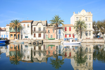 Naklejka premium Le Grau du Roi, a seaside resort on the coast of occitanie region in France 