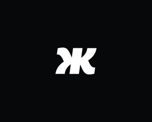 Creative and Minimalist Letter KK Logo Design Icon, Editable in Vector Format in Black and White Color