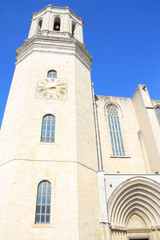 Architectural style of Saint Mary cathedral in the gorgeous city of Girona, Catalonia, Spain