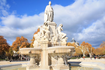 The amazing Pradier fountain in Nimes, France