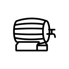 wine barrel icon vector. Thin line sign. Isolated contour symbol illustration