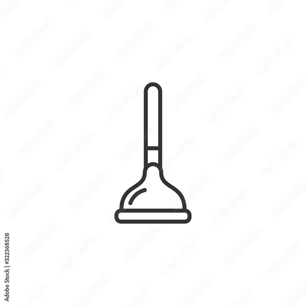 Poster plunger icon template color editable. cleaning plunger symbol logo vector sign isolated on white bac