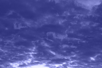 texture pattern clouds at dawn sunset is usually high above the ground. The appearance of light in the sky sunrise. Classic blue trend 2020.