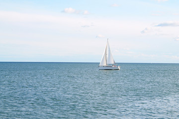 Sail boat in mediterranean sea, France