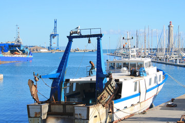Fishing port of Sete, the Venice of Languedoc and the singular island in the Mediterranean sea, Herault, Occitanie, France