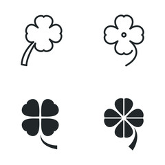 Fototapeta na wymiar Four leaf clover icon template color editable. leaf clover symbol logo vector sign isolated on white background illustration for graphic and web design.