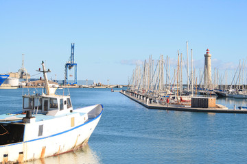 Fishing port of Sete, the Venice of Languedoc and the singular island in the Mediterranean sea, Herault, Occitanie, France