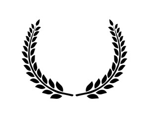 Circular laurel foliate vector icon