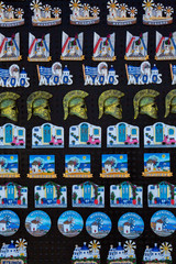 Ancient Greece souvenir tourist shop stall in Mykonos, Cyclades, Greece.