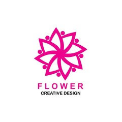 Beauty flowers icon logo design Template Vector