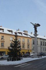 Uzupis Angel, statue of an angel blowing a trumpet in the main square, symbol quarter of an...