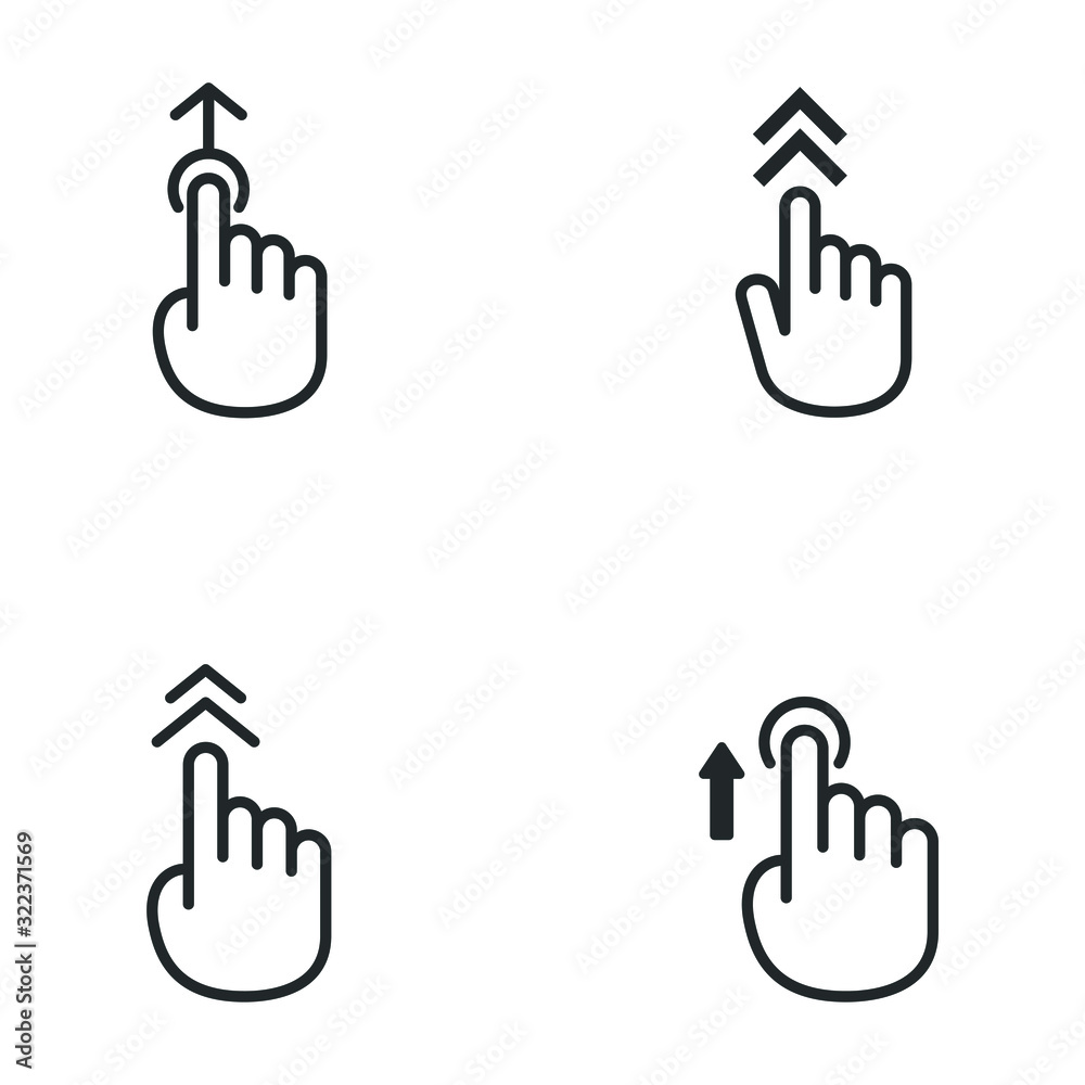 Leinwandbilder swipe up icon for social media stories, scroll pictogram template color editable. arrow up logo for 