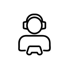 Gamer icon vector. Thin line sign. Isolated contour symbol illustration © vectorwin