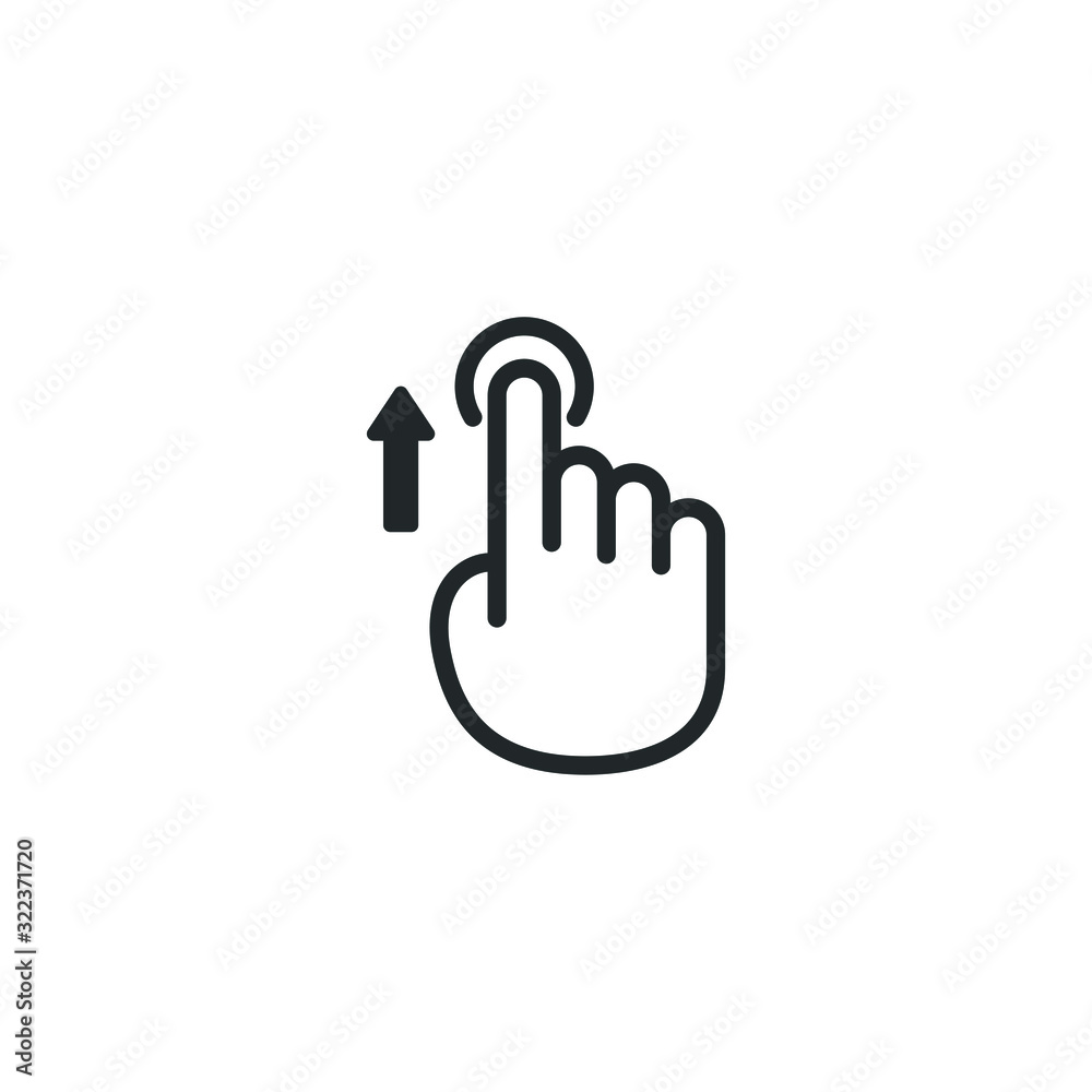 Leinwandbilder swipe up icon for social media stories, scroll pictogram template color editable. arrow up logo for 