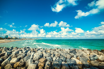 Breakwater in Miami Beach southern shore