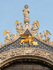 Fototapeta na wymiar Top of the Patriarchal Cathedral Basilica of Saint Mark in Venice