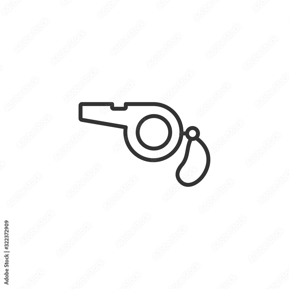 Poster whistle icon template color editable. Referee symbol logo vector sign isolated on white background illustration for graphic and web design.