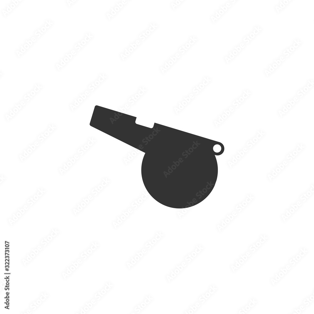 Poster whistle icon template color editable. referee symbol logo vector sign isolated on white background i