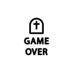 End of the game icon vector. Thin line sign. Isolated contour symbol illustration