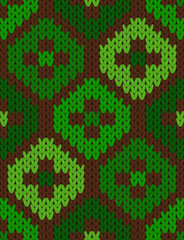 vector knitting seamless background: shamrock pattern
