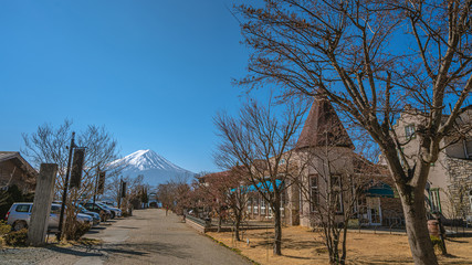 Traditional House With Mount Fuji View Background