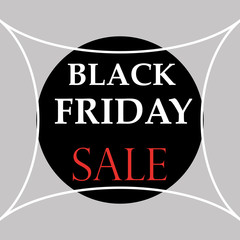 Black Friday sale black tag, round banner, advertising, vector illustration