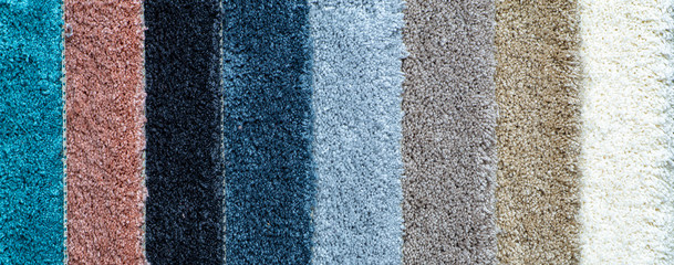 Carpet background. Striped carpets in different colors