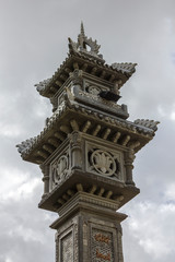 The top of the columns in the temple complex