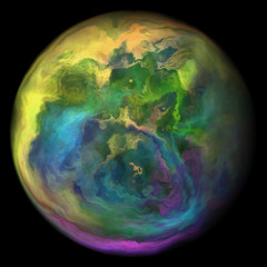 Fototapeta premium Magical planet ball with distorted