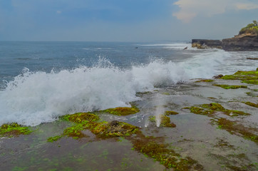 The seashore near the temple of Tanah Lot