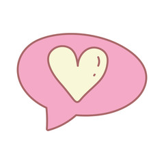 speech bubble heart love message cartoon cute
