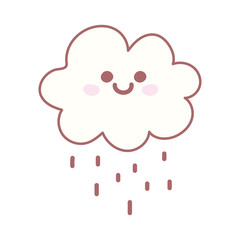 kawaii cloud rain weather cartoon cute
