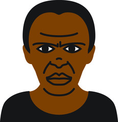 African man icon, vector illustration.