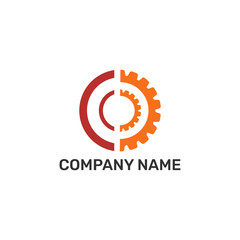 Obraz premium ILLUSTRATION ABSTRACT CIRCLE GEAR LOGO ICON TEMPLATE SIMPLE DESIGN VECTOR