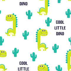 pattern of cute dinosaur isolated