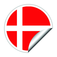 Obraz premium Denmark flag . sticher round flag of Denmark - vector 
